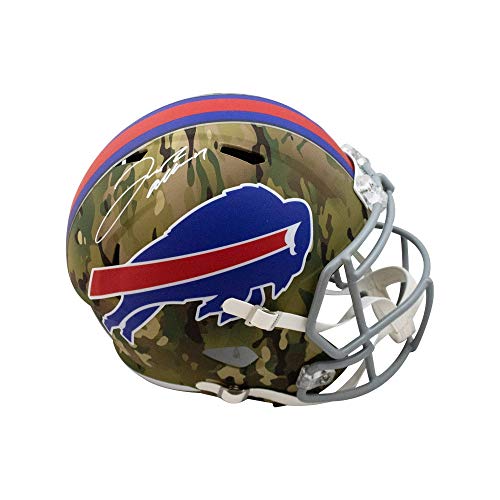 Josh Allen Autographed Buffalo Bills Camo Replica Full-Size Football Helmet - BAS COA - 757 Sports Collectibles