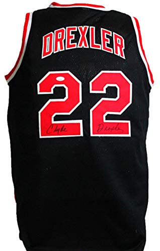 Clyde Drexler Autographed Black TB Pro Style Jersey- JSA W - 757 Sports Collectibles