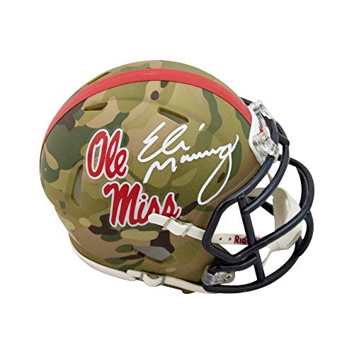Eli Manning Autographed Ole Miss Camo Mini Football Helmet - Fanatics - 757 Sports Collectibles