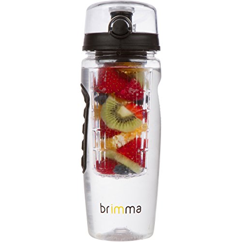 Brimma Fruit Infuser Water Bottle - 32 oz Large, Leakproof Plastic Fruit Infusion Water Bottle for Gym, Camping, and Travel - 757 Sports Collectibles