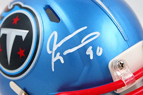 Jevon Kearse Autographed Tennessee Titans Flash Speed Mini Helmet-Beckett W Hologram White - 757 Sports Collectibles