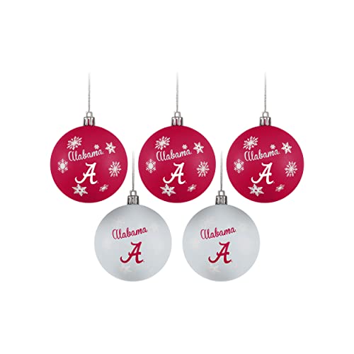 FOCO Alabama Crimson Tide NCAA 5 Pack Shatterproof Ball Ornament Set - 757 Sports Collectibles