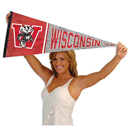 Wisconsin Badgers Pennant Throwback Vintage Banner - 757 Sports Collectibles