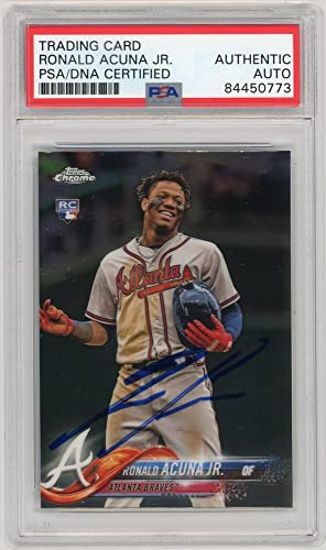 Ronald Acuna Jr 2018 Topps Chrome Update Series RC Autograph #HMT25 - PSA/DNA - 757 Sports Collectibles