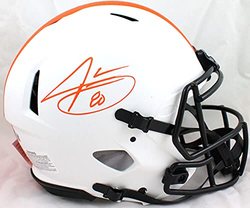 Jarvis Landry Autographed Browns F/S Speed Authentic Lunar Helmet-Beckett W Hologram Orange - 757 Sports Collectibles