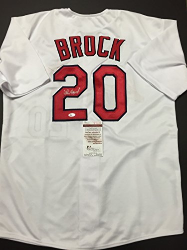 Autographed/Signed Lou Brock St. Louis White Baseball Jersey JSA COA - 757 Sports Collectibles