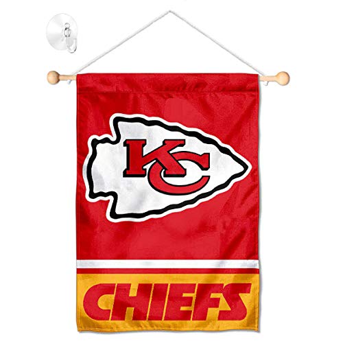 Kansas City Chiefs Banner Window Wall Hanging Flag with Suction Cup - 757 Sports Collectibles