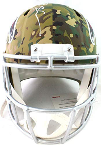 Deion Sanders Autographed Atlanta Falcons F/S Camo Speed Helmet - Beckett W Auth White - 757 Sports Collectibles