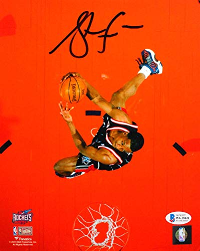 Steve Francis Autographed Rockets 8x10 From Above FP Photo- Beckett Witness Blk - 757 Sports Collectibles