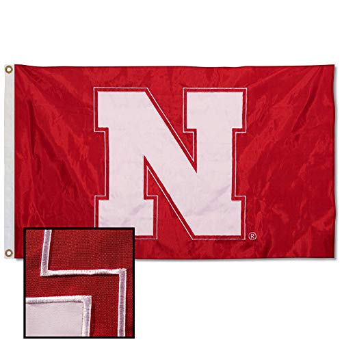 College Flags & Banners Co. Nebraska Cornhuskers Embroidered and Stitched Nylon Flag - 757 Sports Collectibles