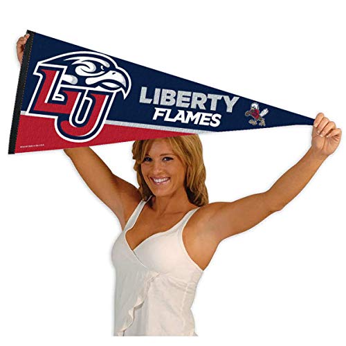 College Flags & Banners Co. Liberty Flames Pennant Full Size Felt - 757 Sports Collectibles