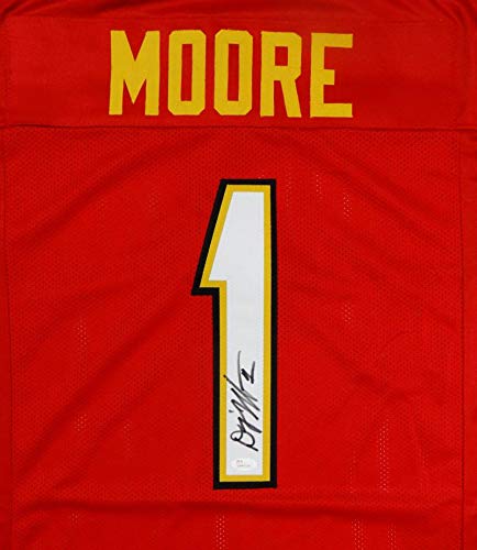 DJ Moore Autographed Red College Style Jersey- JSA W Authenticated 1 - 757 Sports Collectibles