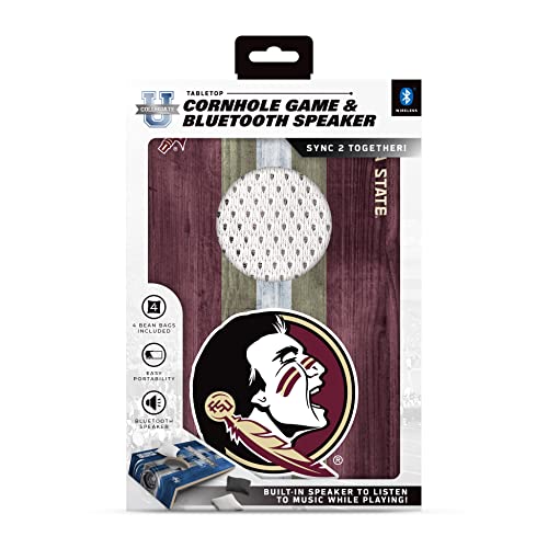 SOAR NCAA Tabletop Cornhole Game and Bluetooth Speaker, Florida State Seminoles - 757 Sports Collectibles