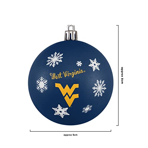 FOCO West Virginia Mountaineers NCAA 5 Pack Shatterproof Ball Ornament Set - 757 Sports Collectibles