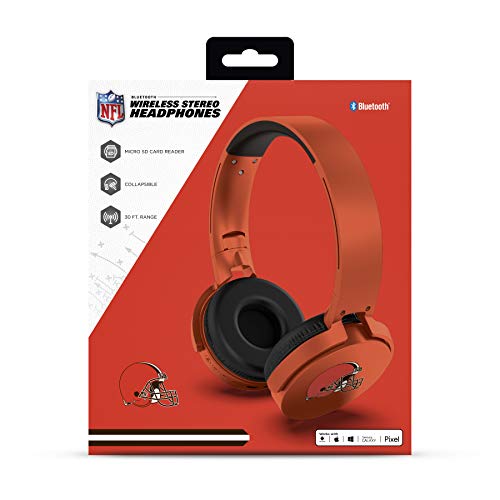 NFL Cleveland Browns Wireless Bluetooth Headphones, Team Color - 757 Sports Collectibles