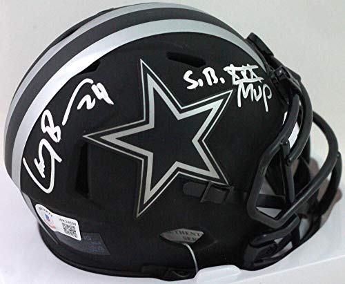 Larry Brown Autographed Dallas Cowboys Eclipse Mini Helmet W/SB MVP- Beck WSil - 757 Sports Collectibles