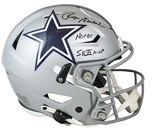 Cowboys Roger Staubach"HOF 85 SB VI MVP" Signed Speed Flex Full Size Helmet BAS - 757 Sports Collectibles