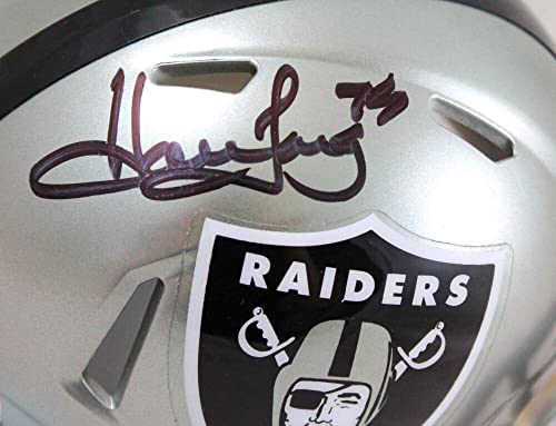 Howie Long Autographed Oakland Raiders Flash Speed Mini Helmet-Beckett W Hologram Black - 757 Sports Collectibles