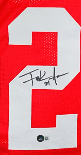 Frank Gore Autographed Red Pro Style Jersey-Beckett W Hologram Black - 757 Sports Collectibles