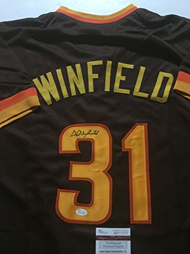 Autographed/Signed Dave Winfield San Diego Brown Retro Baseball Jersey JSA COA