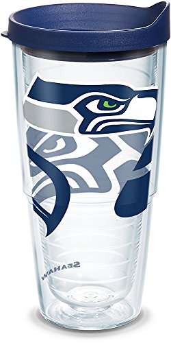 Tervis Made in USA Double Walled NFL Seattle Seahawks Insulated Tumbler Cup Keeps Drinks Cold & Hot, 24oz, Genuine - 757 Sports Collectibles