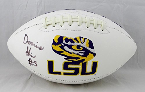 Derrius Guice Autographed LSU Tigers Logo Football- JSA Witness Auth