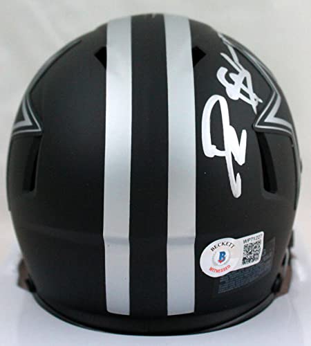 Deion Sanders Autographed Dallas Cowboys Eclipse Speed Mini Helmet-Beckett W Hologram Silver - 757 Sports Collectibles