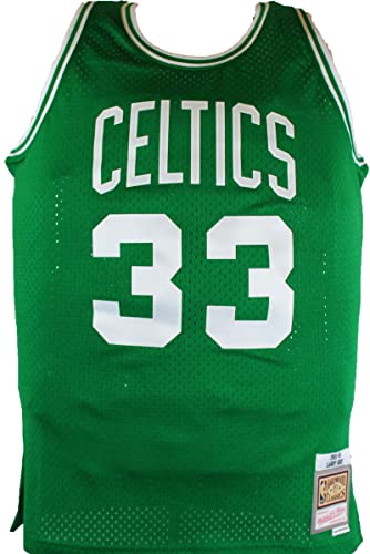 Larry Bird Autographed Celtics Green Mitchell&Ness Hardwood Classic Swingman Jersey- Beckett W Hologram Black - 757 Sports Collectibles