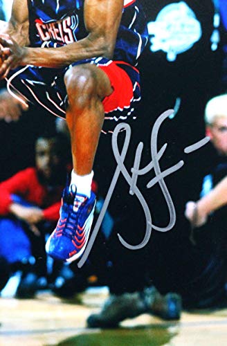 Steve Francis Signed Rockets 8x10 FP Photo Backward Dunk - JSA Witness Silver - 757 Sports Collectibles