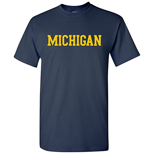 AS01 - Michigan Wolverines Basic Block T-Shirt - X-Large - Navy - 757 Sports Collectibles