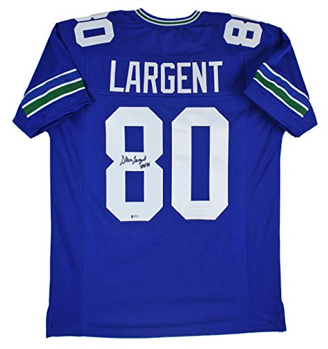 Seahawks Steve Largent"HOF 95" Authentic Signed Blue Jersey BAS Witnessed - 757 Sports Collectibles