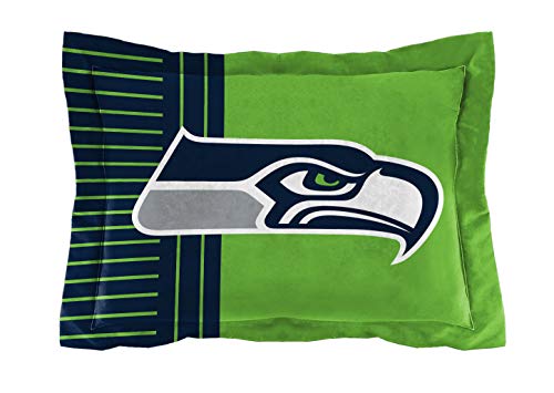 The Northwest Company Officially Licensed NFL Seattle Seahawks "Safety" Full/Queen Comforter and 2 Sham Set, 86" x 86" , Blue - 757 Sports Collectibles