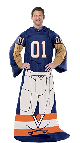 NORTHWEST NCAA Virginia Cavaliers Full Body "Player" Comfy Throw Blanket with Sleeves, 48" x 71", Team Colors - 757 Sports Collectibles