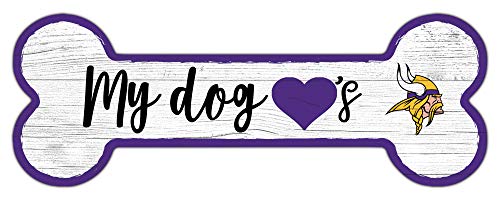 Fan Creations NFL Minnesota Vikings Unisex Minnesota Vikings Dog Bone Sign, Team Color, 6 x 12 - 757 Sports Collectibles