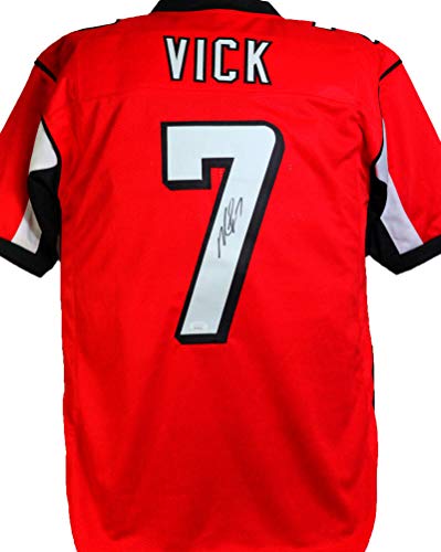 Michael Vick Autographed Red Pro Style Jersey - JSA W Auth 7 - 757 Sports Collectibles