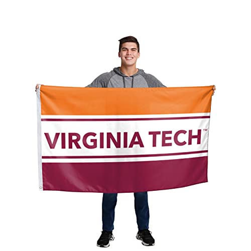 FOCO NCAA Virginia Tech Hokies Unisex Double Sided 3' x 5' Team Logo Horizontal Flag, Horizontal 3' x 5', One Size - 757 Sports Collectibles