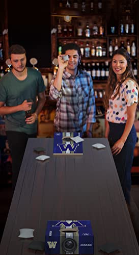 SOAR NCAA Tabletop Cornhole Game and Bluetooth Speaker, Washington Huskies - 757 Sports Collectibles