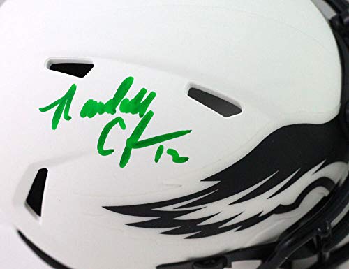 Randall Cunningham Autographed Eagles Lunar Speed Mini Helmet- Beckett W Green - 757 Sports Collectibles