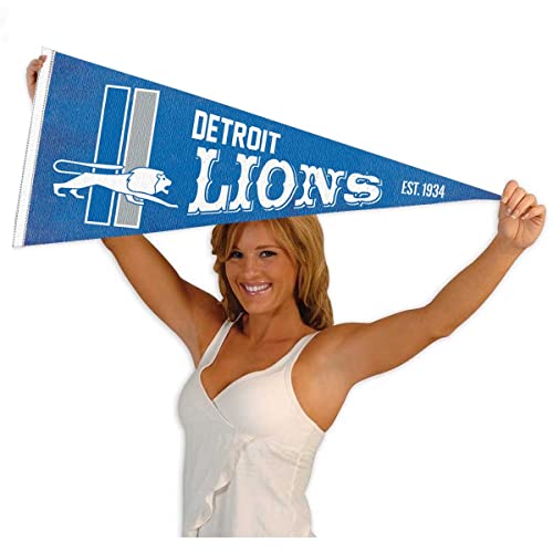 WinCraft Detroit Lions Throwback Vintage Retro Pennant Flag - 757 Sports Collectibles