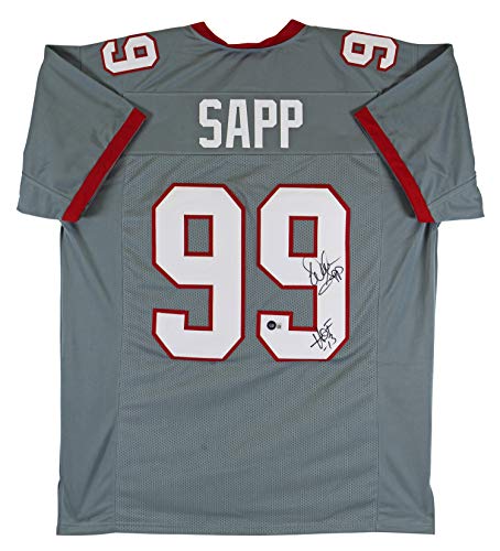 Warren Sapp"HOF 13" Authentic Signed Grey Pro Style Jersey BAS Witnessed - 757 Sports Collectibles