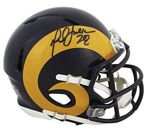 Rams Marshall Faulk Authentic Signed Speed Mini Helmet Autographed BAS Witnessed - 757 Sports Collectibles