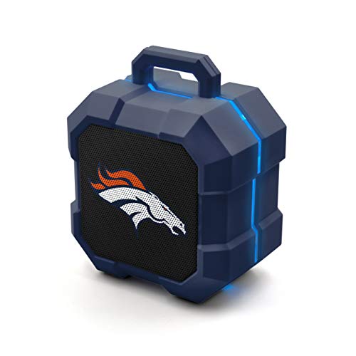 NFL Denver Broncos Shockbox LED Wireless Bluetooth Speaker, Team Color - 757 Sports Collectibles