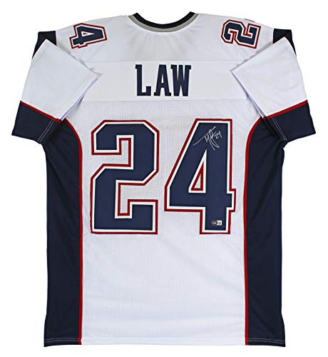 Ty Law Authentic Signed White Pro Style Jersey Autographed BAS Witnessed - 757 Sports Collectibles