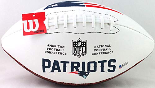 Wes Welker Autographed NE Patriots Wilson Logo Football- Beckett W Black - 757 Sports Collectibles