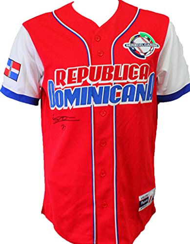 Vladimir Guerrero Jr. Signed Republica Dominicana Red Majestic Jersey- JSA Auth Black - 757 Sports Collectibles