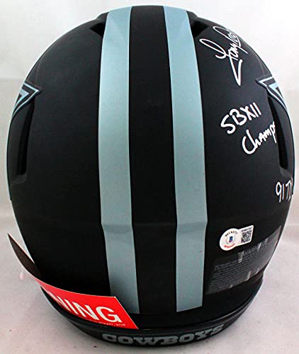 Tony Dorsett Autographed Dallas Cowboys F/S Eclipse Speed Authentic Helmet w/ 5 Insc- Beckett W Silver - 757 Sports Collectibles
