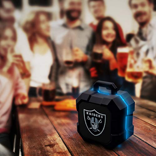 NFL Oakland Raiders Shockbox LED Wireless Bluetooth Speaker, Team Color - 757 Sports Collectibles