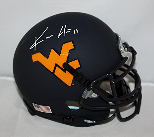 Kevin White Autographed West Virginia Mountaineers Blue Mini Helmet- JSA W wht