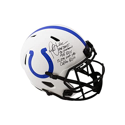 Marshall Faulk Autographed Indianapolis Lunar Eclipse Replica Full-Size Football Helmet - BAS - 757 Sports Collectibles