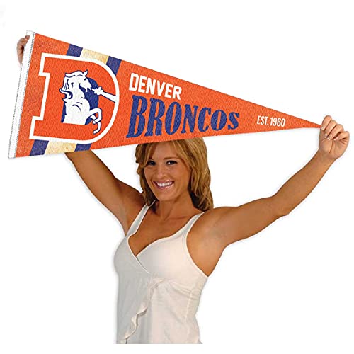 WinCraft Denver Broncos Throwback Vintage Retro Pennant Flag - 757 Sports Collectibles